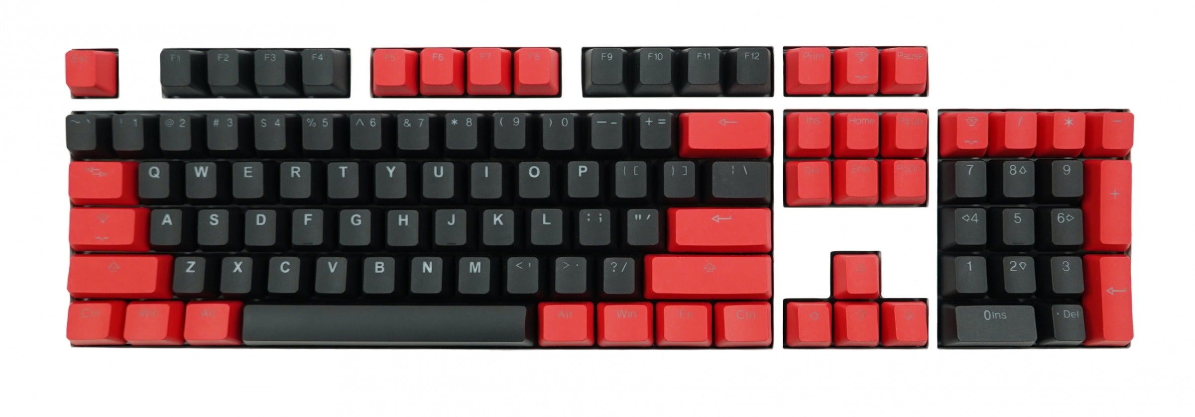 Tai-Hao 104 Key PBT Double Shot Backlit Keycap Set Red / Black MKBA8EE9KB |0|