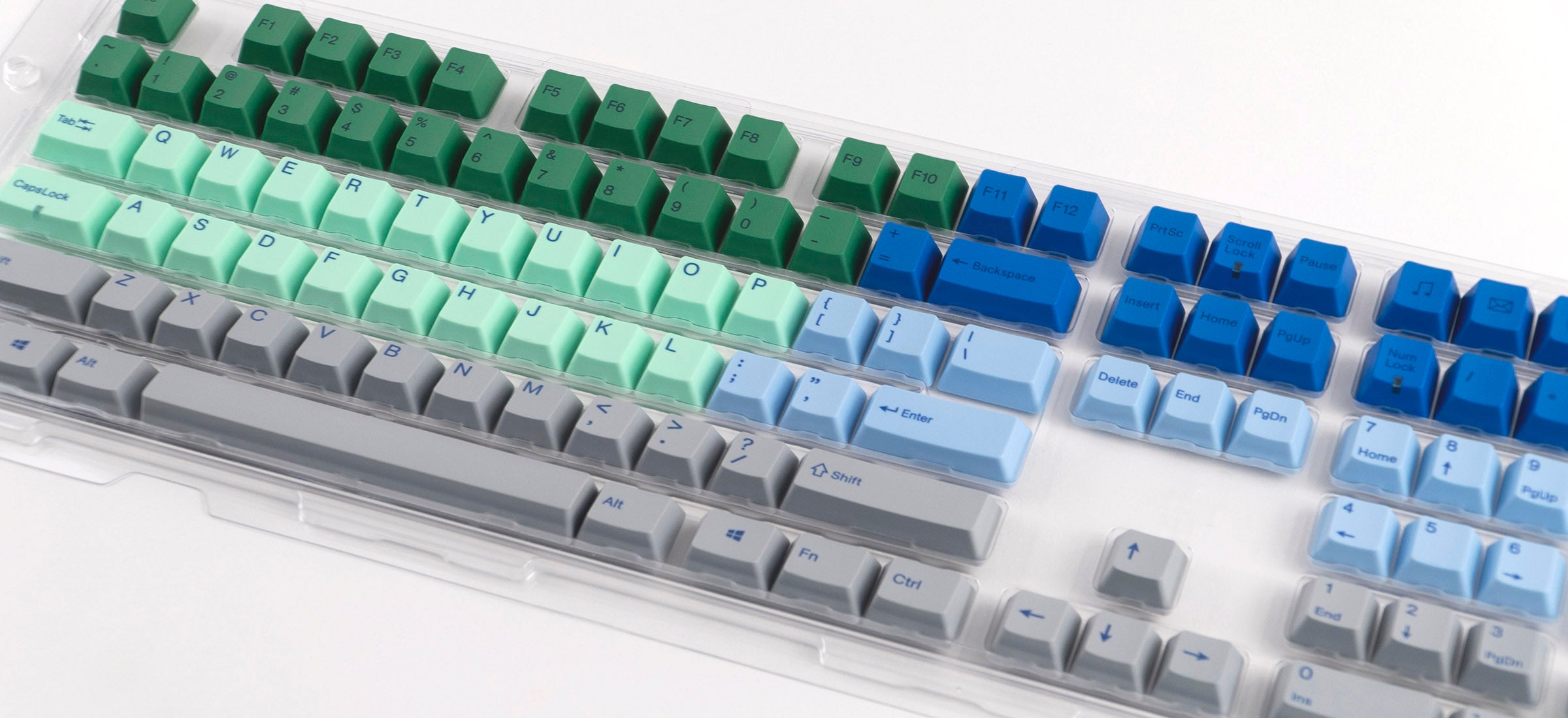Varmilo 108-Key Dye Sub PBT Keycap Set Blue, Green, and Grey Rivulet MKXB1JB7CX |34112|