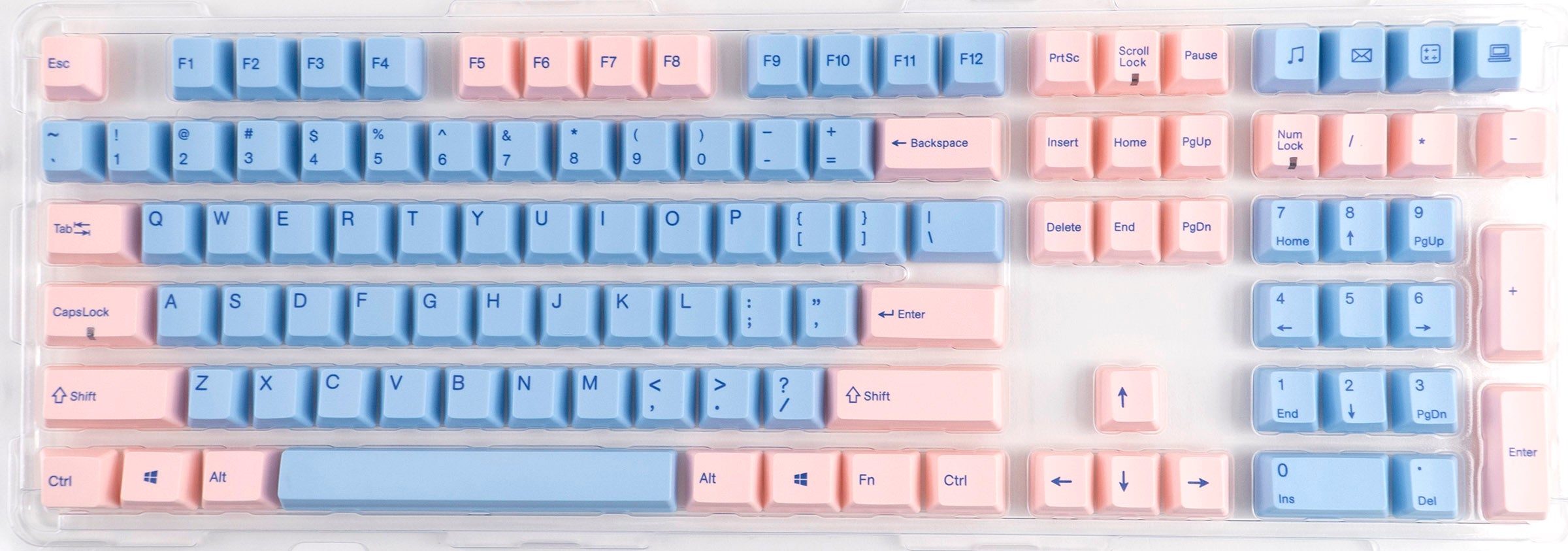 Varmilo 108-Key Dye Sub PBT Keycap Set Blue and Pink MKFW1D2QRV |0|