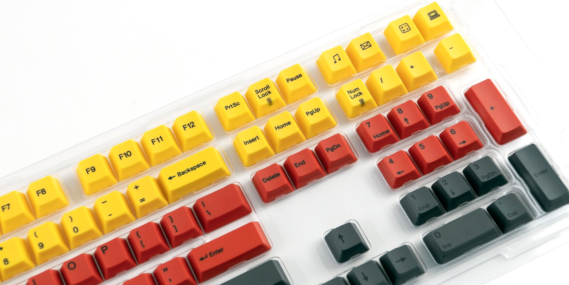 Varmilo 108-Key Dye Sub PBT Keycap Set Yellow Red and Black Lava MKZ7G3NSMK |34135|