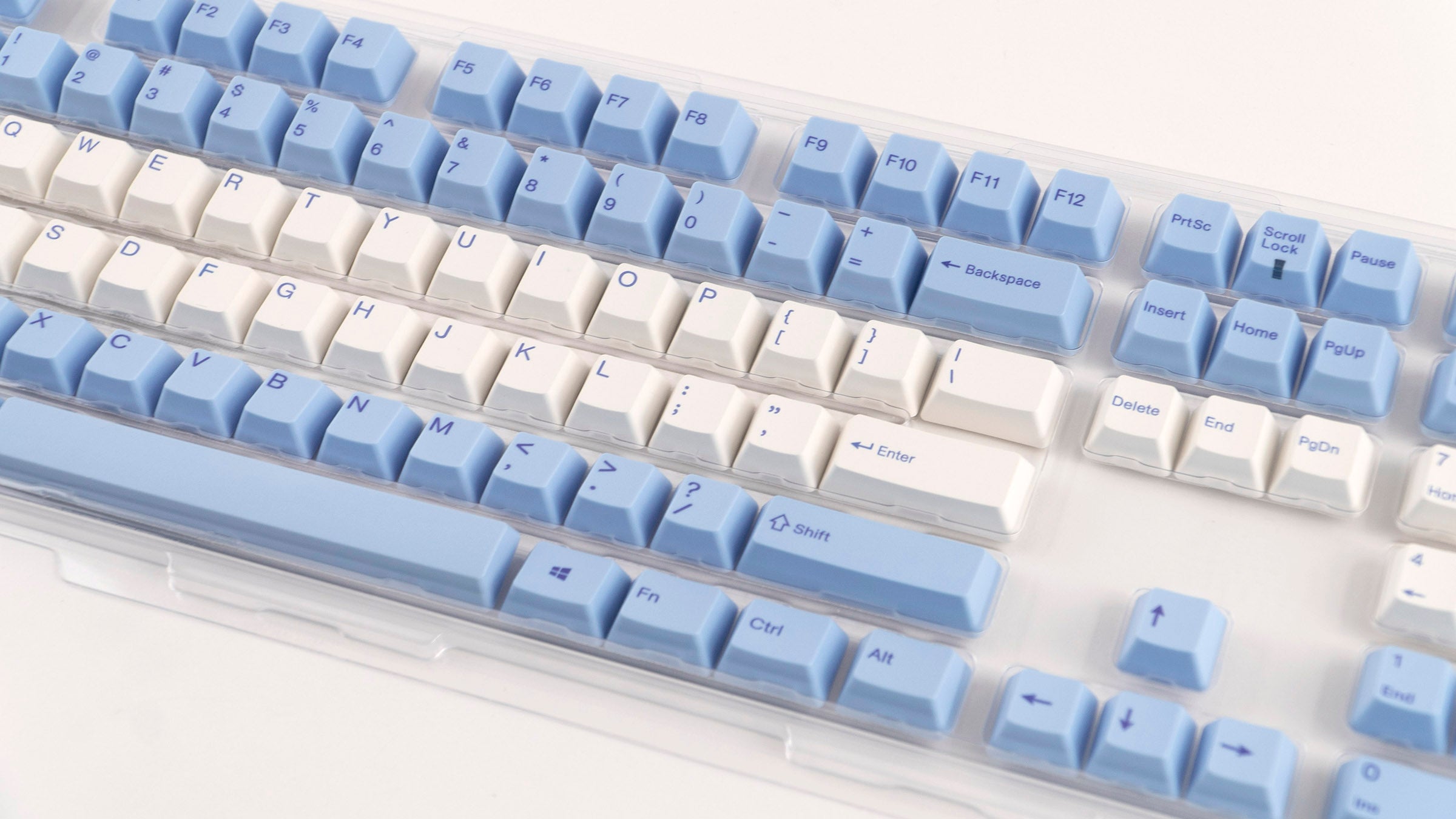 Varmilo 108-Key Dye Sub PBT Keycap Set White and Blue Santorini MKLFH60ZHH |34142|