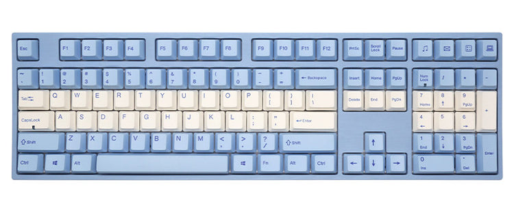 Varmilo 108-Key Dye Sub PBT Keycap Set White and Blue Santorini MKLFH60ZHH |34143|