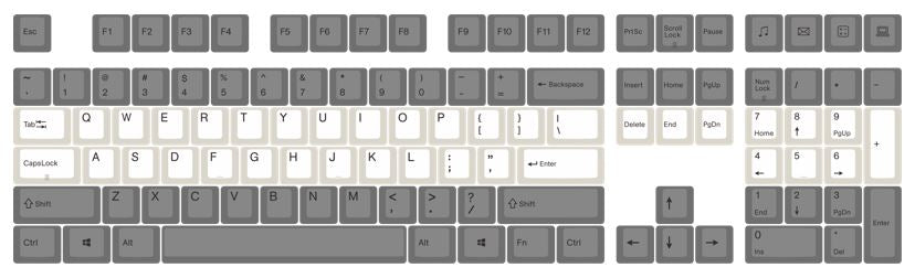 Varmilo 108-Key Dye Sub PBT Keycap Set White and Grey MKKJ7MG3E6 |0|