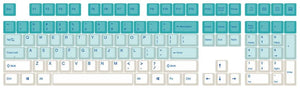 Varmilo 108-Key Dye Sub PBT Keycap Set Teal and White MKUVOCO02Q |0|