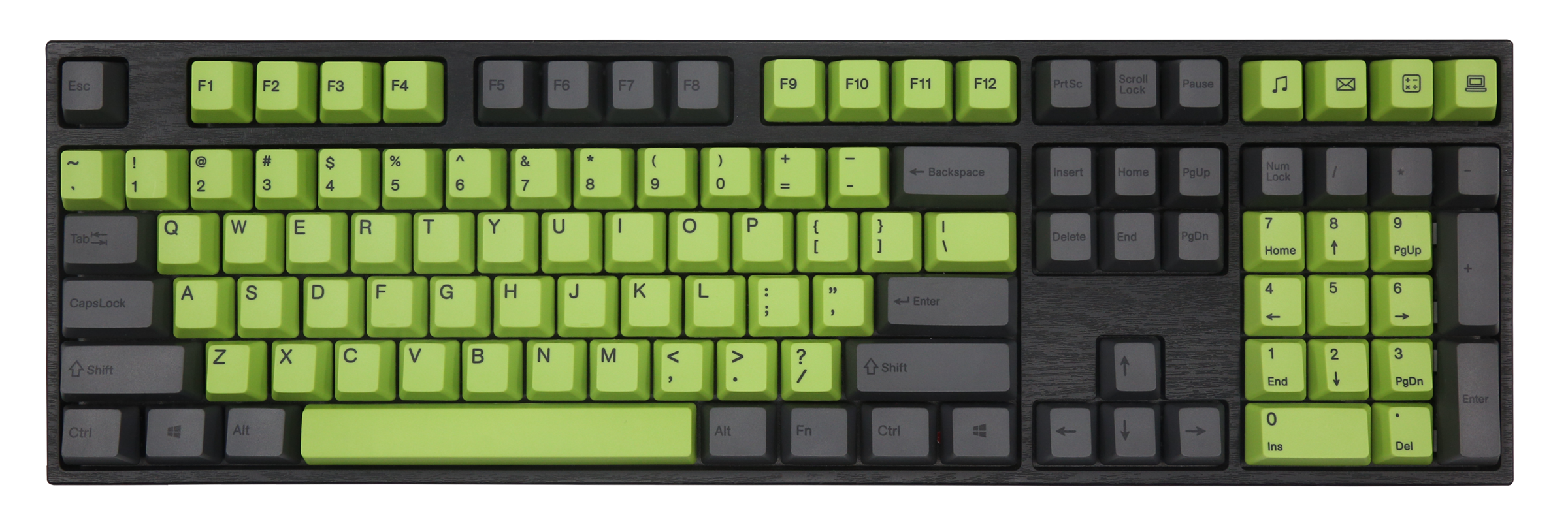 Varmilo 108-Key Dye Sub PBT Keycap Set Green and Black MKPK08VFV6 |58930|