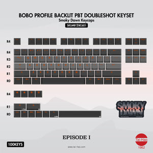 Tai-Hao 100 Key PBT Double Shot BOBO Keycap Set Smoky Dawn MKKYEOIGI5 |28454|
