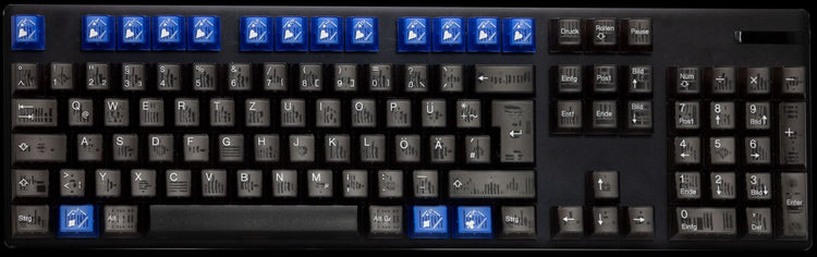 Tai-Hao 16-Key ABS Playing Cards Translucent Keycap Set Blue MK48JLI68W |0|