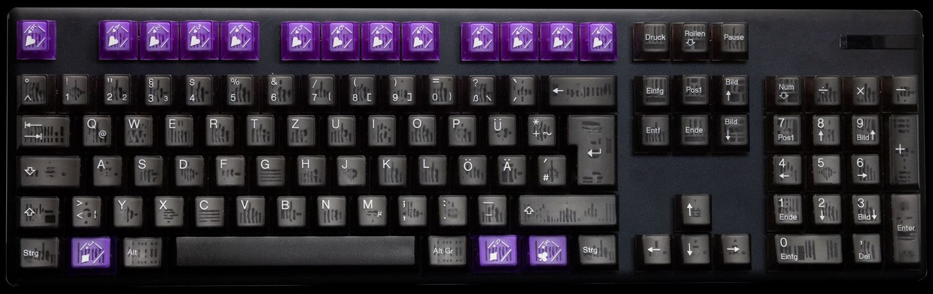 Tai-Hao 16-Key ABS Playing Cards Translucent Keycap Set Purple MK734BR791 |0|