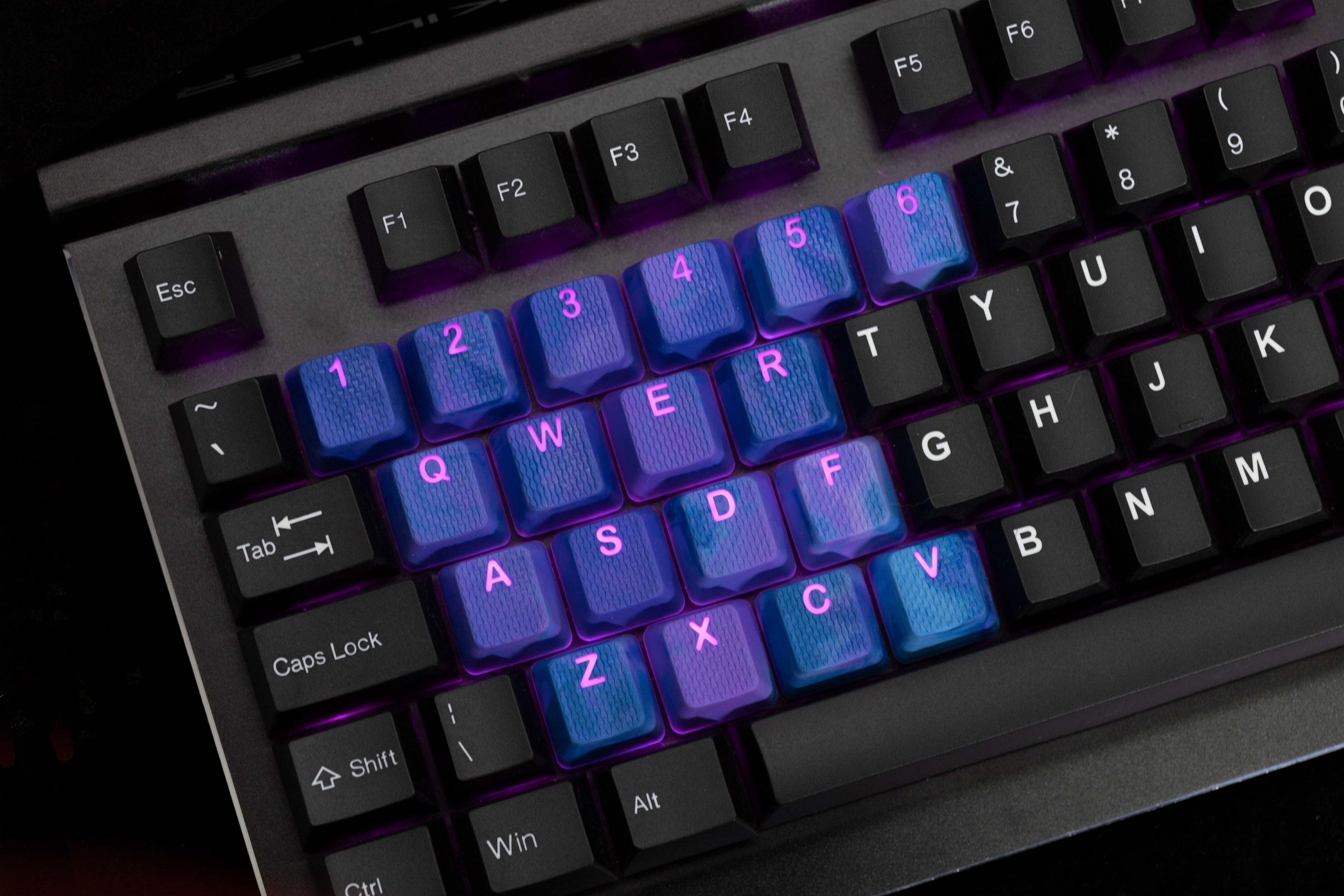 Tai-Hao 23 Key TPR Rubberized Gaming Keycap Set Dark Purple & Blue Camo Rubber MKIQA21YVU |28559|