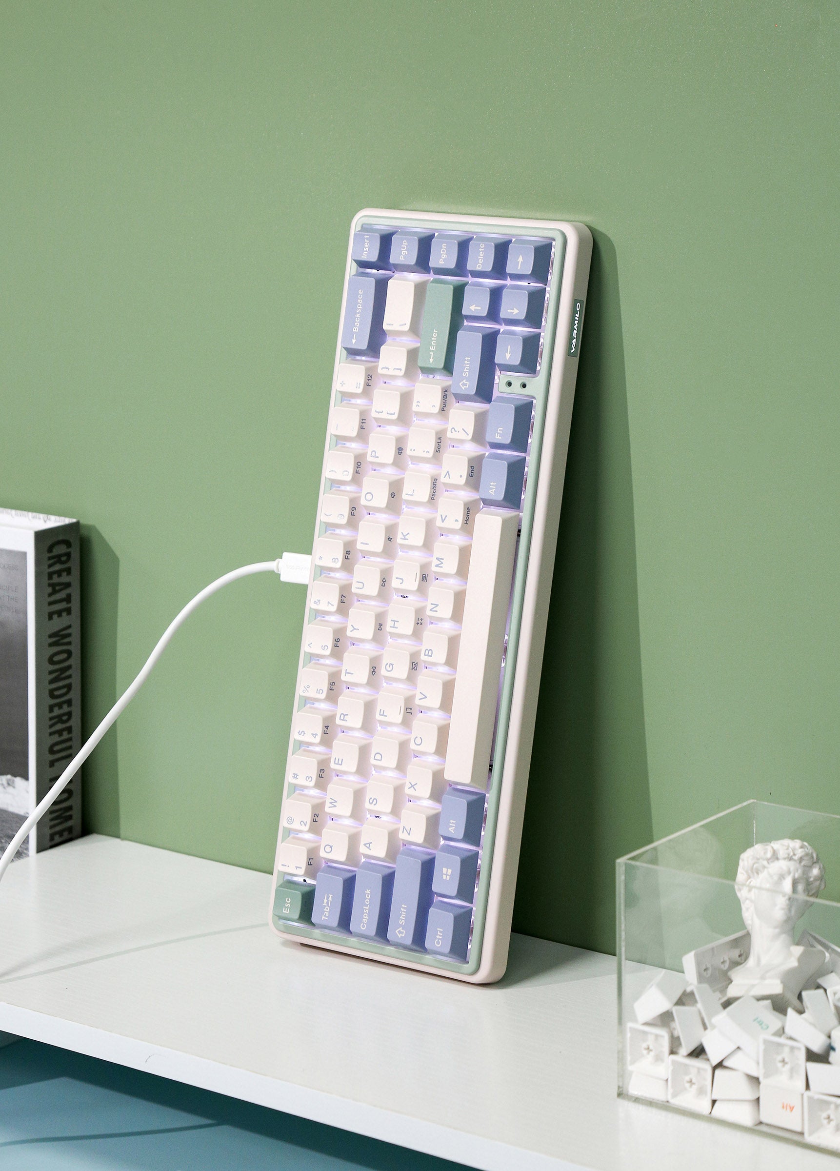 Varmilo Minilo VXH67 Eucalyptus 65% Wired Hotswap White LED Mechanical