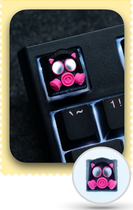 Hot Keys Project HKP Specter Backlit Black Pink Artisan Keycap MKXCBI3L13 |0|