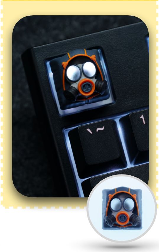 Hot Keys Project HKP Specter Backlit Grey Orange Artisan Keycap MKN32QL4ST |0|