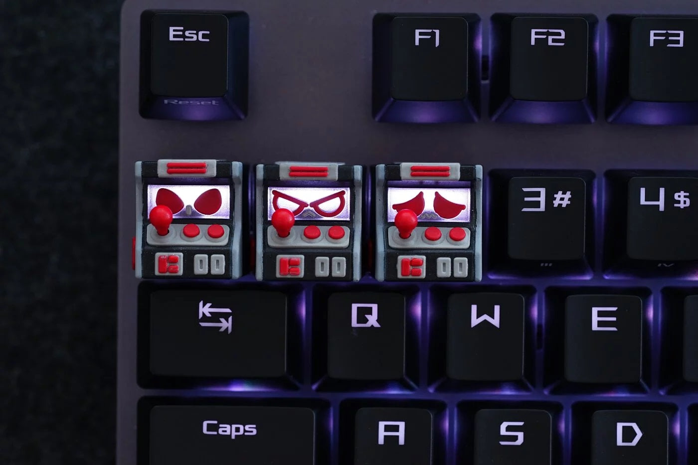 Hot Keys Project HKP Error Keycap Smart Black Grey Red Artisan Keycap MKQF79KOIU |35323|