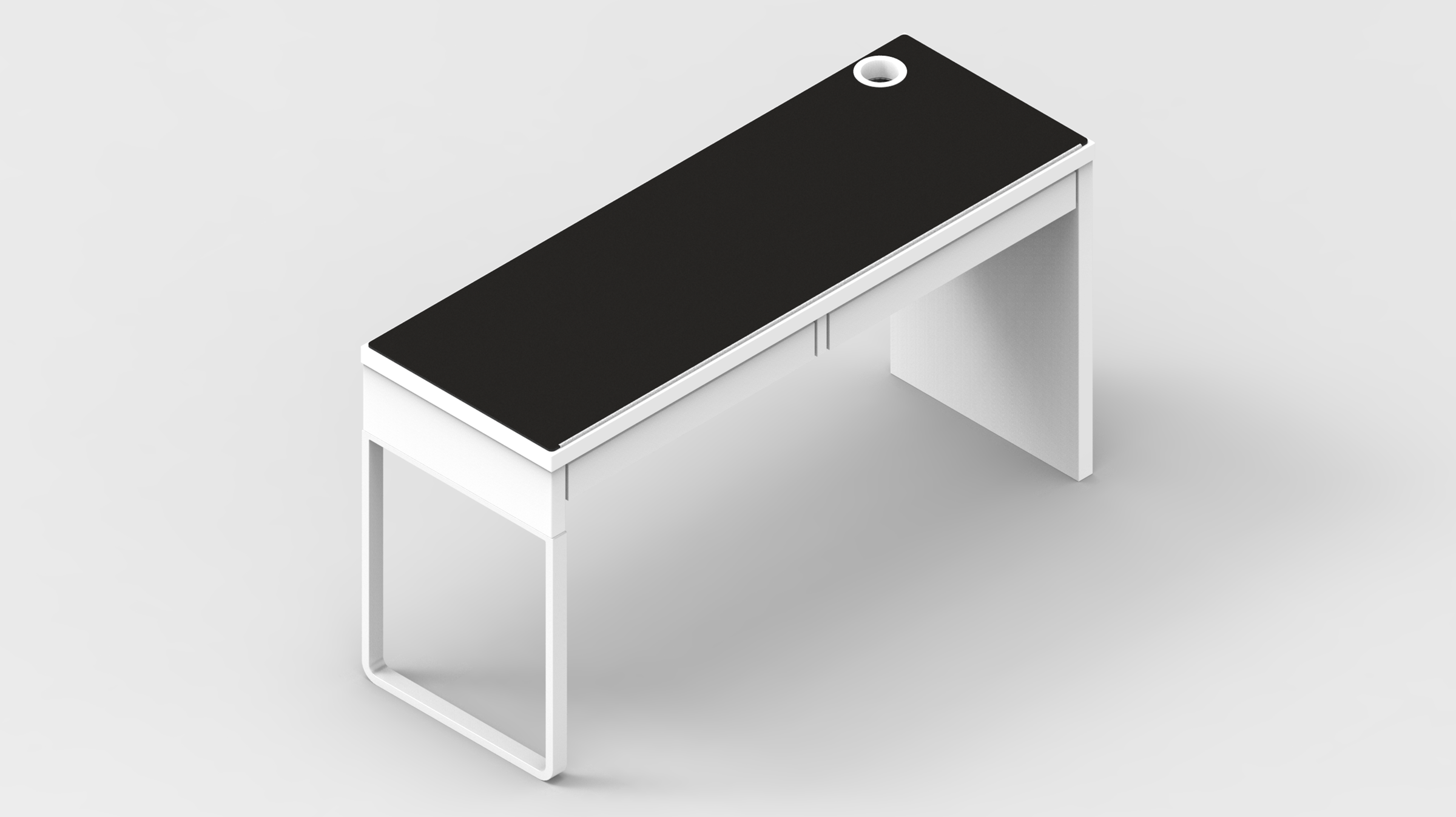MK Black w/ White Stitching IKEA MICKE Desk Mat (56" / 142 cm) Full-desk Mouse Pad MKLYTFYS3Y |59144|