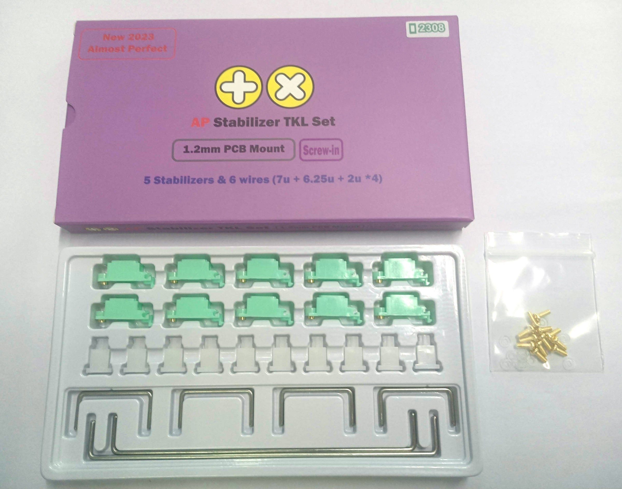 TX AP Screw-in Stabilizers Green / White 1.2mm TKL Kit