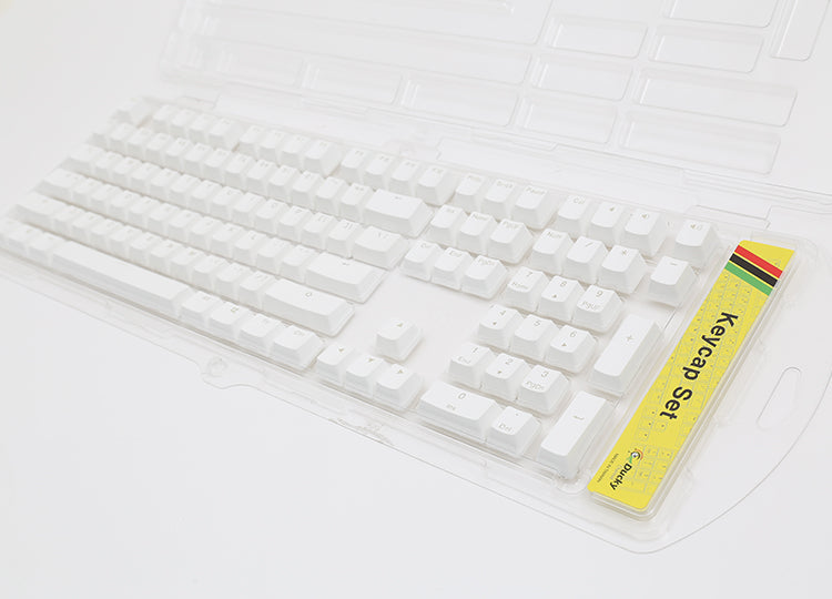 Ducky 108 Key PBT Seamless White Backlit Keycap Set MK39KW2WR2 |33036|