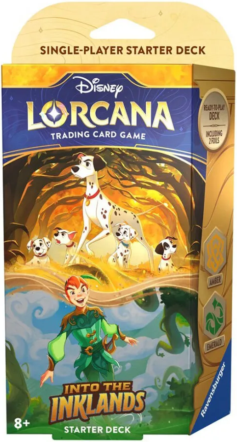Lorcana TCG: Into the Inklands Starter Deck Amber & Emerald (Dalmatians/Peter Pan) MKRRML83KV |0|