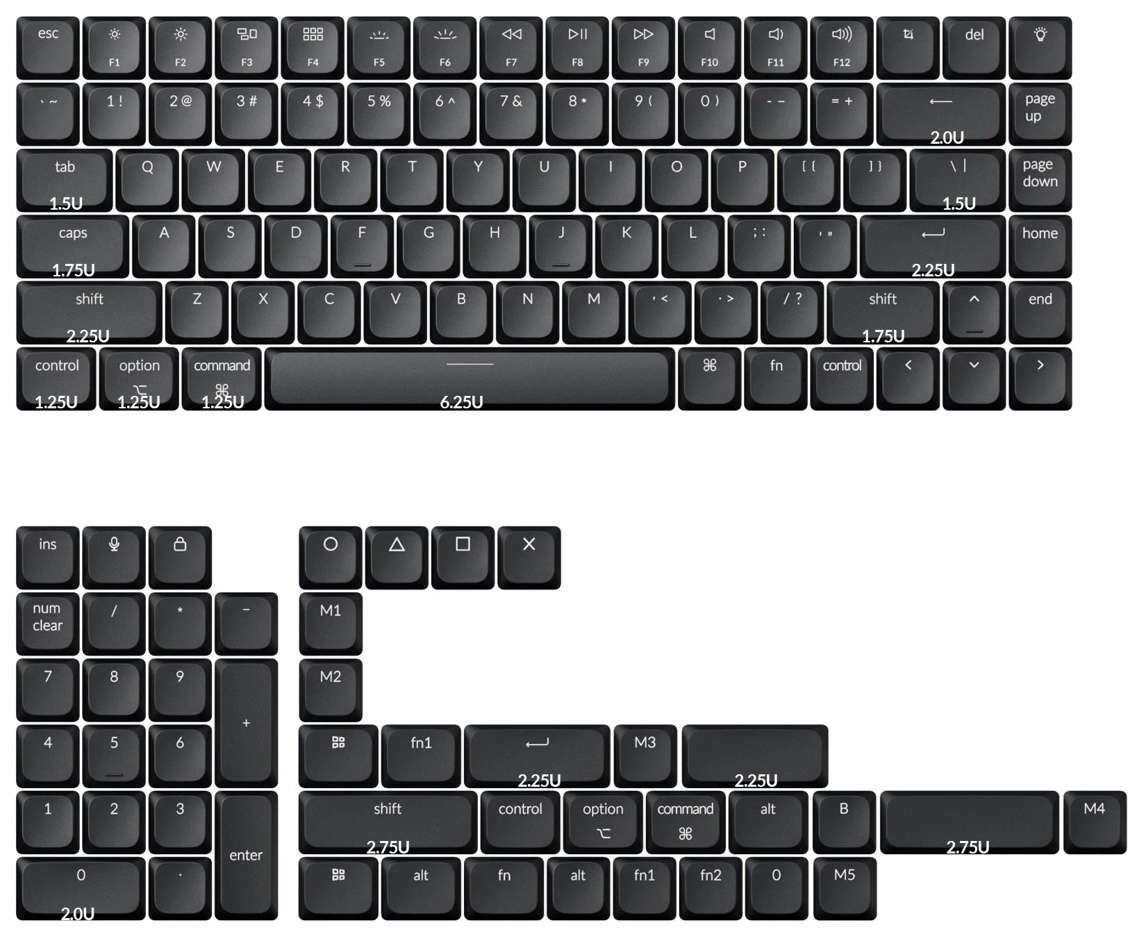 Keychron White on Black 135 Key Low Profile ABS Backlit MKARHZR5YI |0|