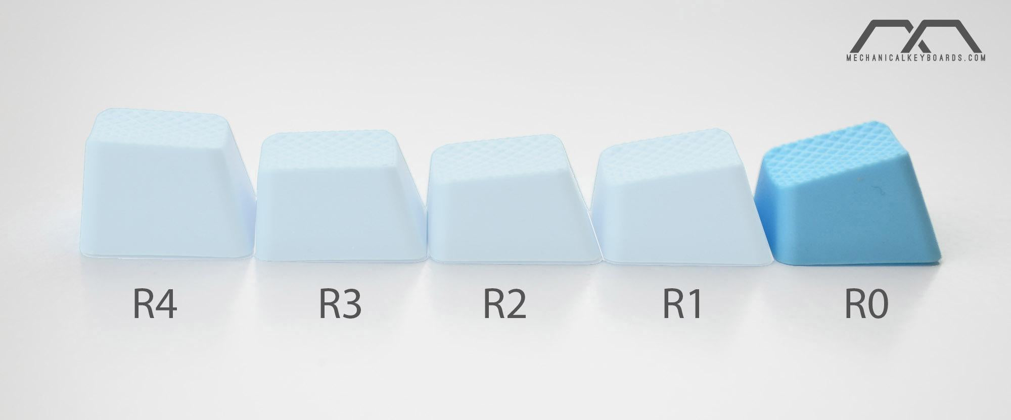 Tai-Hao 4 Key TPR Blank Rubber Keycap Set Neon Blue Row 0 MKQ3D89AEO |0|