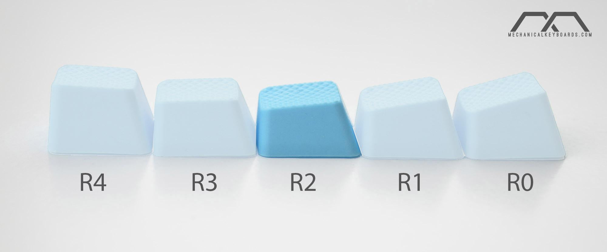 Tai-Hao 4 Key TPR Blank Rubber Keycap Set Neon Blue Row 2 MKUY2KKXET |0|