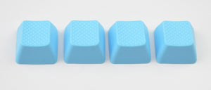 Tai-Hao 4 Key TPR Blank Rubber Keycap Set Neon Blue Row 2 MKUY2KKXET |38526|