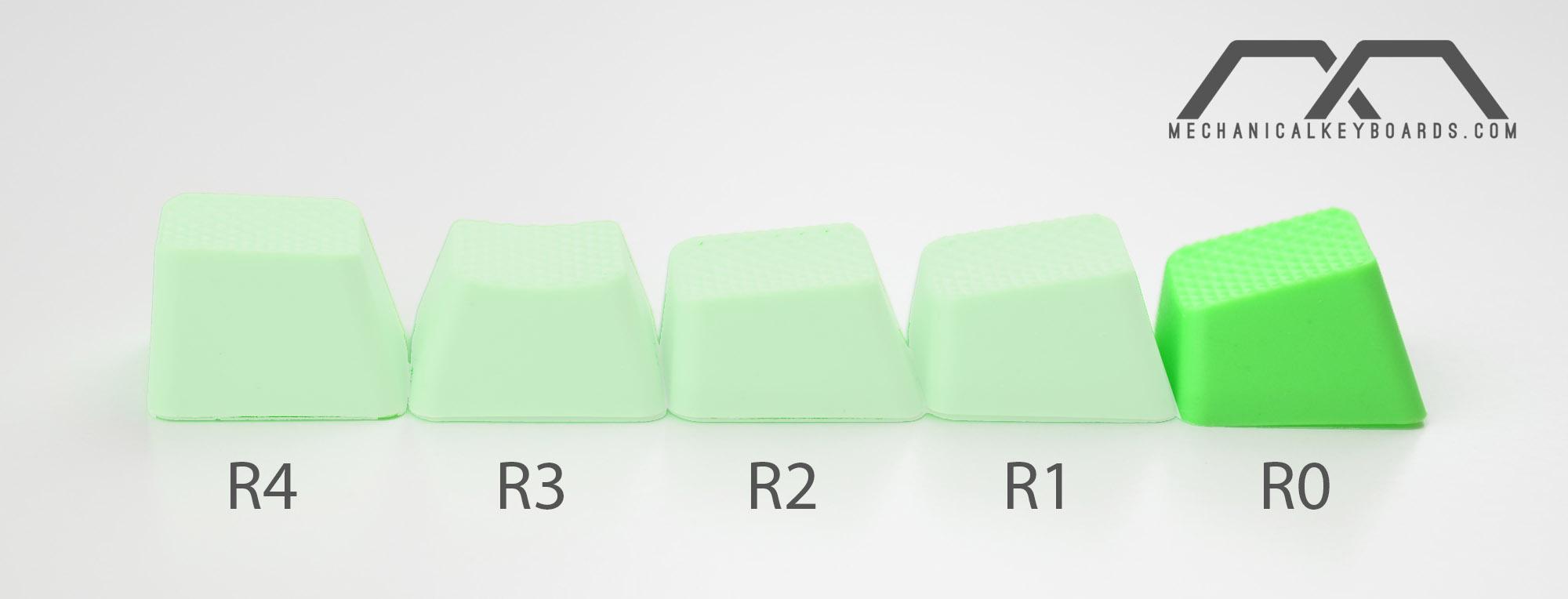 Tai-Hao 4 Key TPR Blank Rubber Keycap Set Neon Green Row 0 MKZPWBEFJ7 |0|