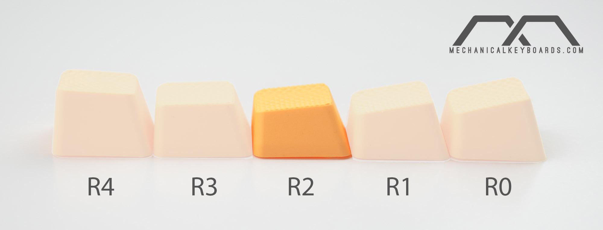 Tai-Hao 4 Key TPR Blank Rubber Keycap Set Neon Orange Row 2 MK111ISYJC |0|