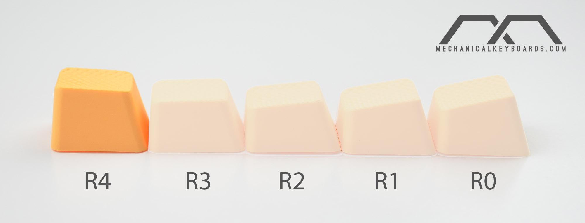 Tai-Hao 4 Key TPR Blank Rubber Keycap Set Neon Orange Row 4 MKLV1FLAH7 |0|