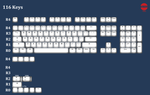 Tai-Hao 117 Key PBT Double Shot Backlit Keycap Set Miami Lights MKI88NUF7B |38715|