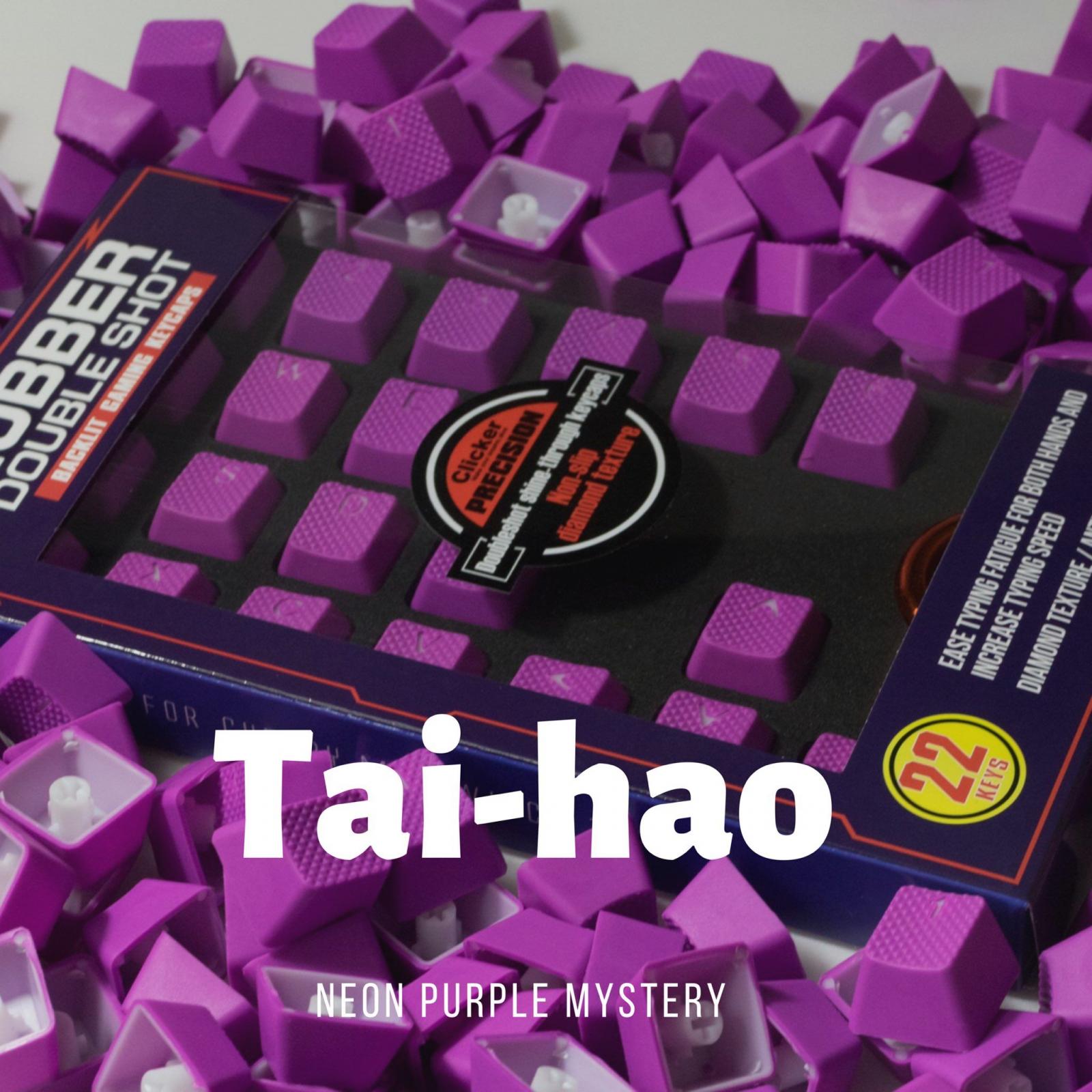 Tai-Hao 22 Key TPR Backlit Double Shot Rubber Keycap Set Neon Purple Mystery MKDP9RYBYL |39025|