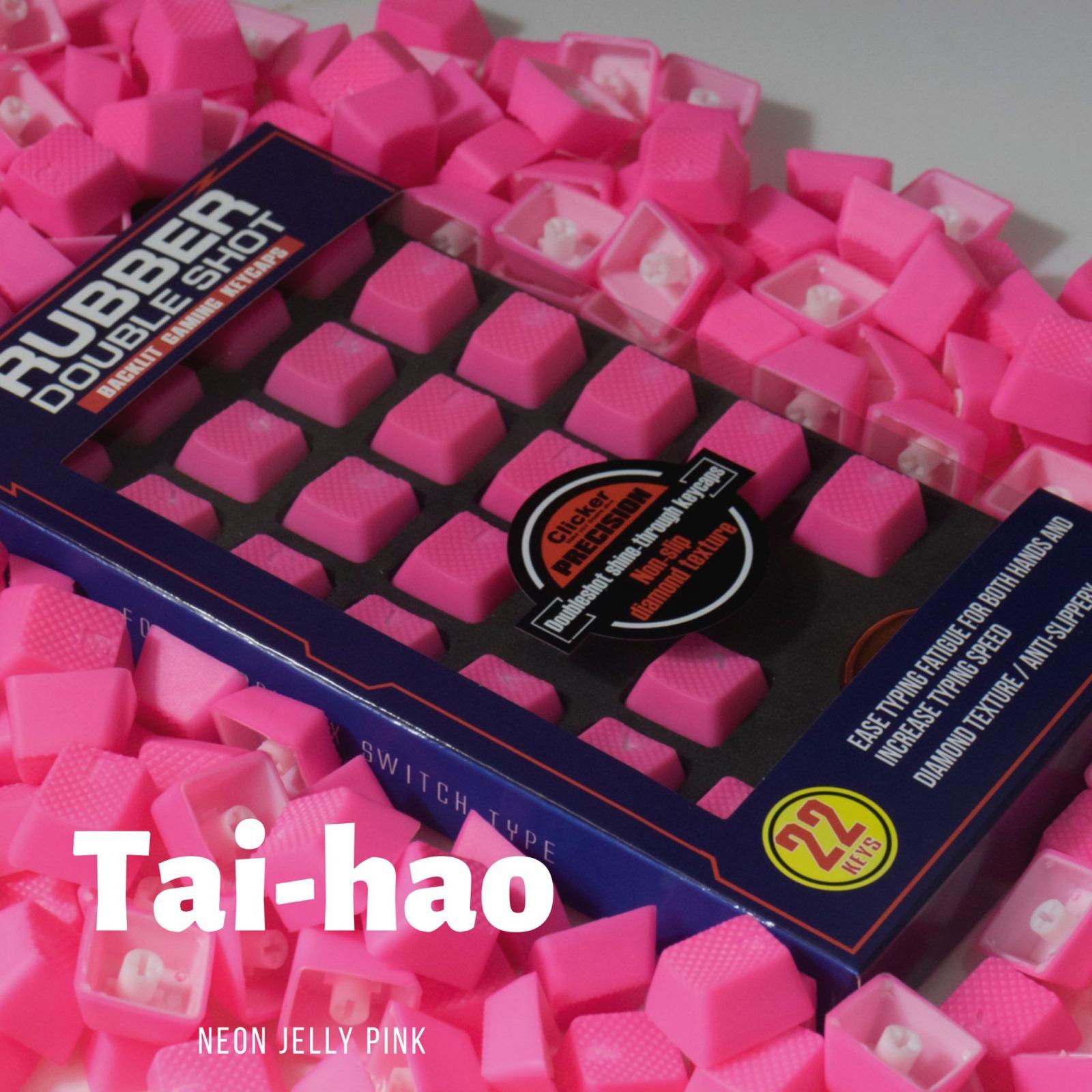Tai-Hao 22 Key TPR Backlit Double Shot Rubber Keycap Set Neon Jelly Pink MK1492PQJL |39027|