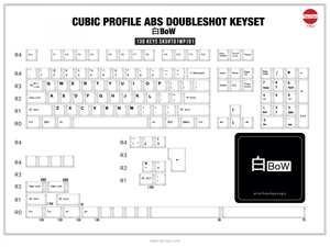 Tai-Hao 128 Key ABS Double Shot Cubic Keycap Set White (BoW) MKBH05QTAD |0|