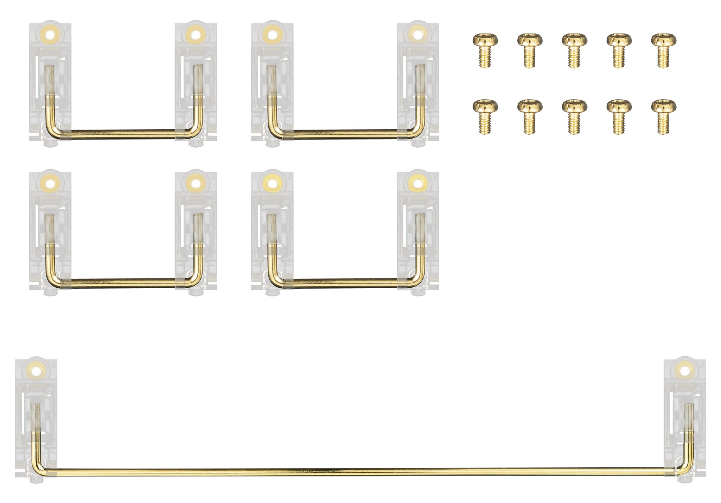 Zeal PC Zeal Stabilizers V2- Clear Gold Plated PCB Screw-in 7u Kit MK8WQSZKQ4 |0|