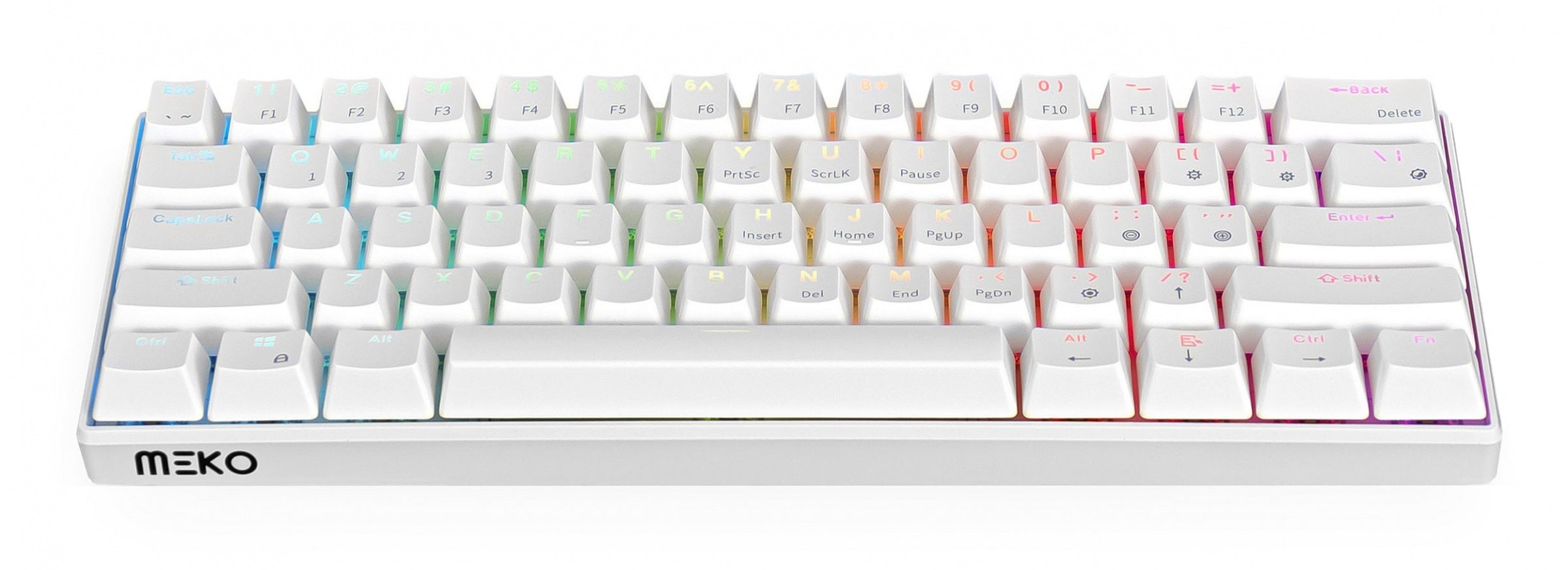 Meko Blink White 60% Hotswap Bluetooth RGB Mechanical Keyboard
