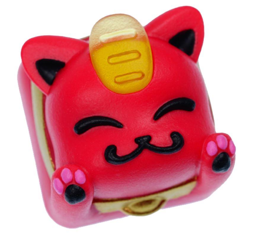 Hot Keys Project HKP Lucky Cat Red Artisan Keycap MKIL0PNC4B |0|