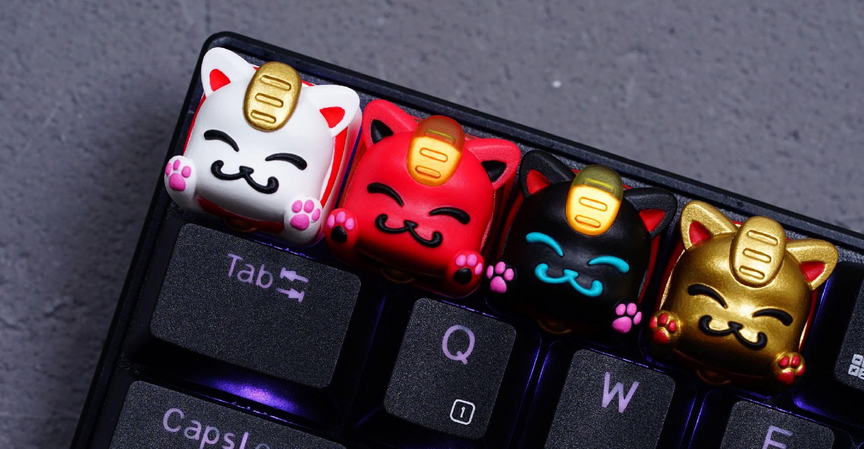 Hot Keys Project HKP Lucky Cat Red Artisan Keycap MKIL0PNC4B |27358|