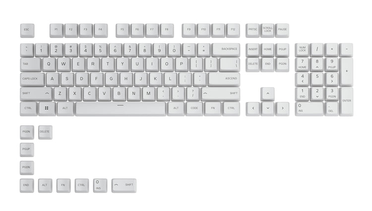 Glorious PC GPBT White Dye Sub PBT Keycap Set MK77STFLTG |0|