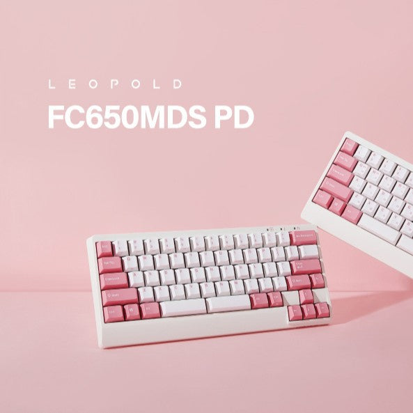 Leopold FC650MDS White/Pink PD 65% Double Shot PBT Mechanical Keyboard