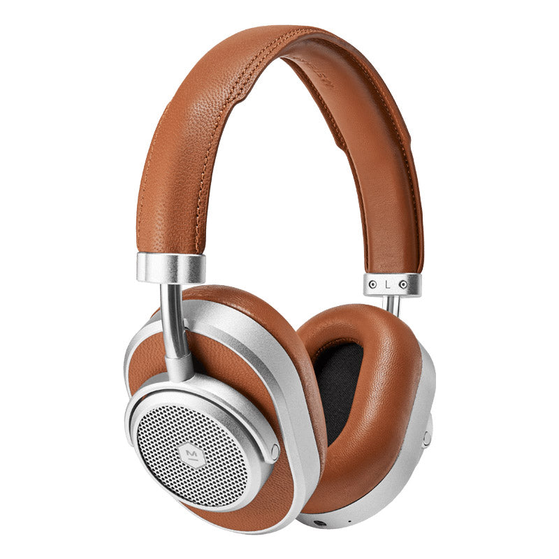 Master & Dynamic MW65 ANC Over Ear Wireless Headphones Silver/Brown MKJXF4EM5O |0|
