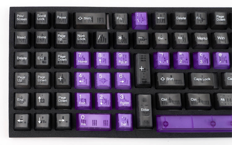 Tai-Hao Purple Boom Keycap Set Translucent ABS 152 Keys Cubic MKI79SZBQI |33945|