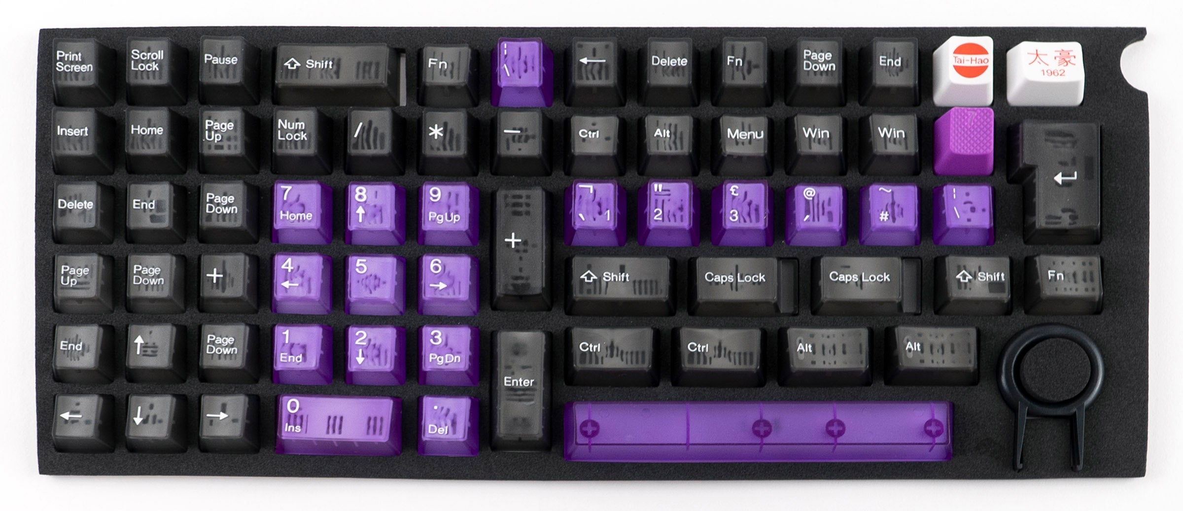 Tai-Hao Purple Boom Keycap Set Translucent ABS 152 Keys Cubic MKI79SZBQI |33946|