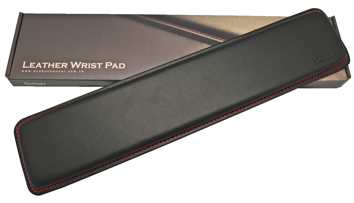 Ducky Fullsize Leather Wrist Rest with Red Stitching MKLY1FQN7B |0|