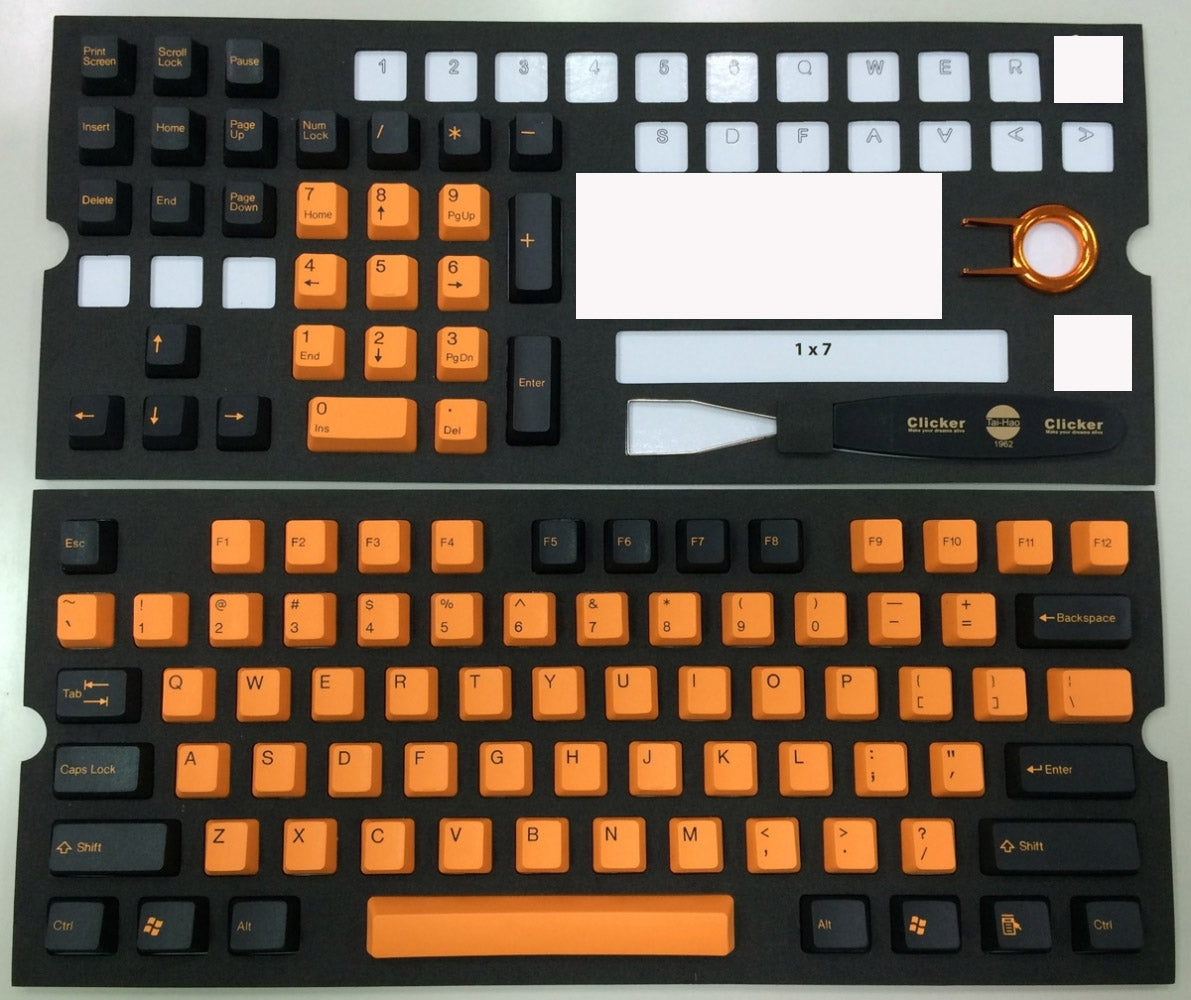 Tai-Hao Orange & Black 104 Key Double Shot PBT Keycap Set MKF8ENR30Z |0|
