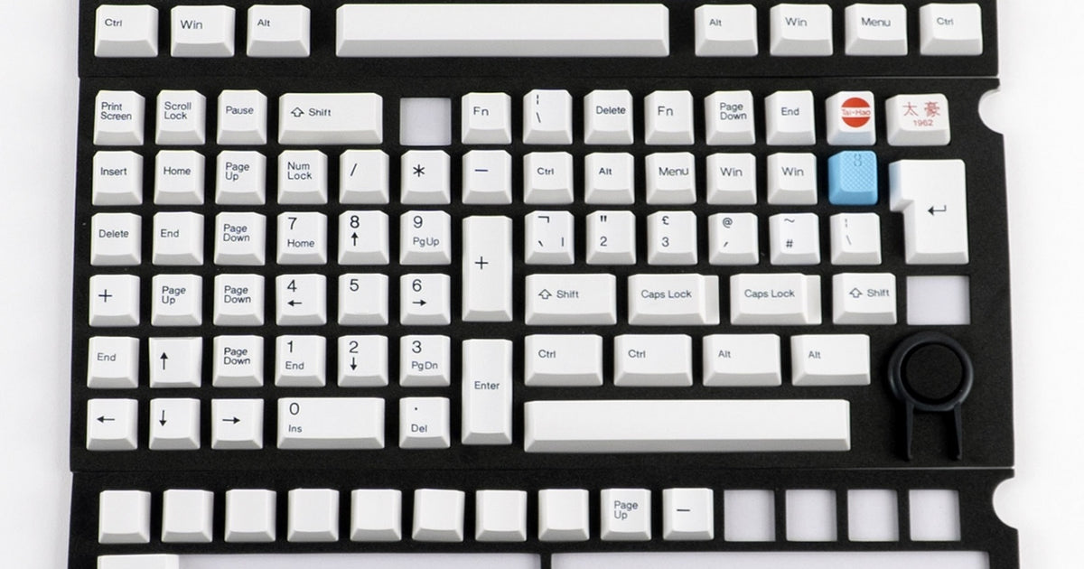 Tai-Hao Black on White 150 Key Cubic Profile Double Shot ABS Keycap Se