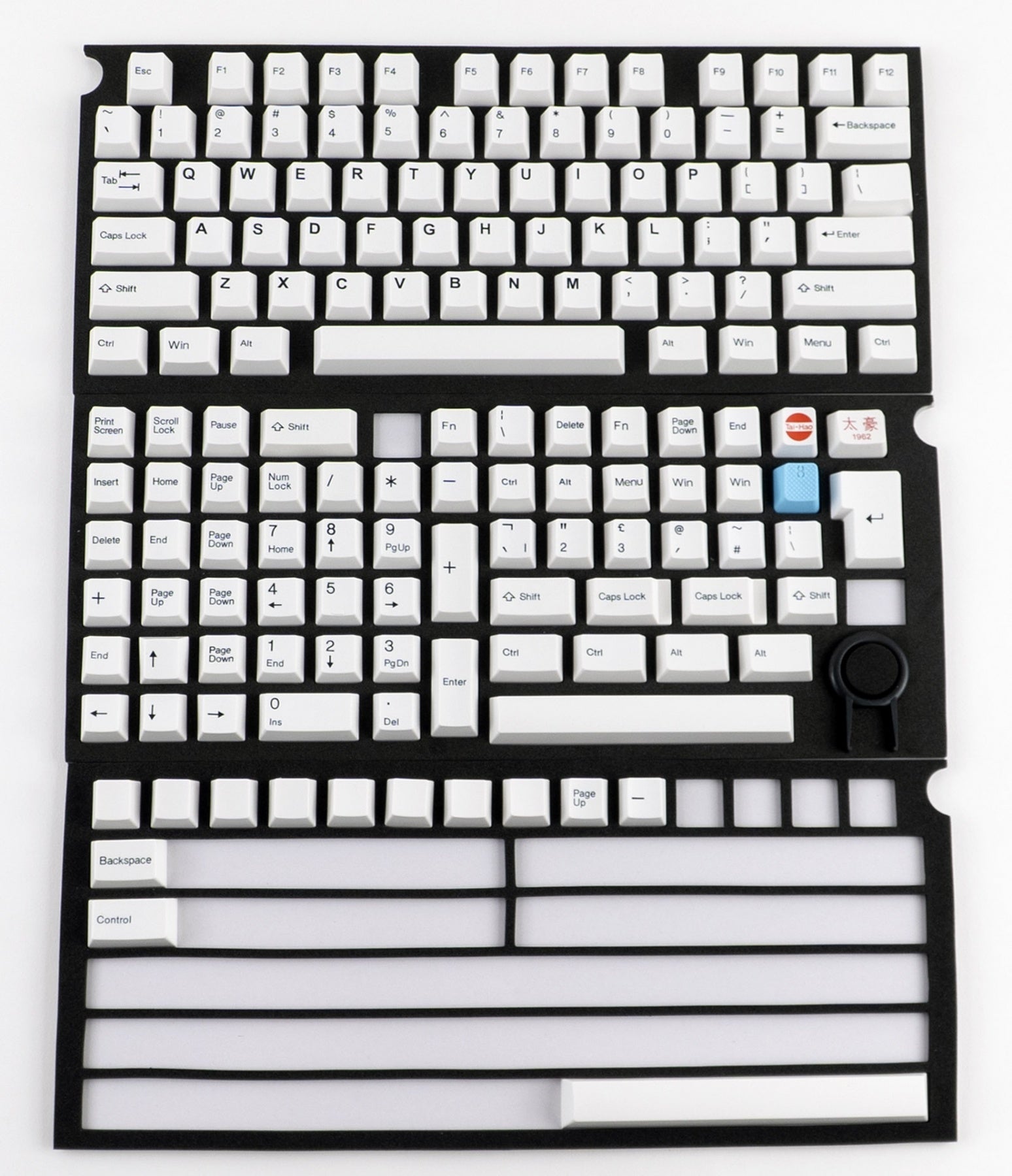 Tai-Hao 150 Key ABS Double Shot Cubic Keycap Set Black on White MKHPNUB2R8 |0|