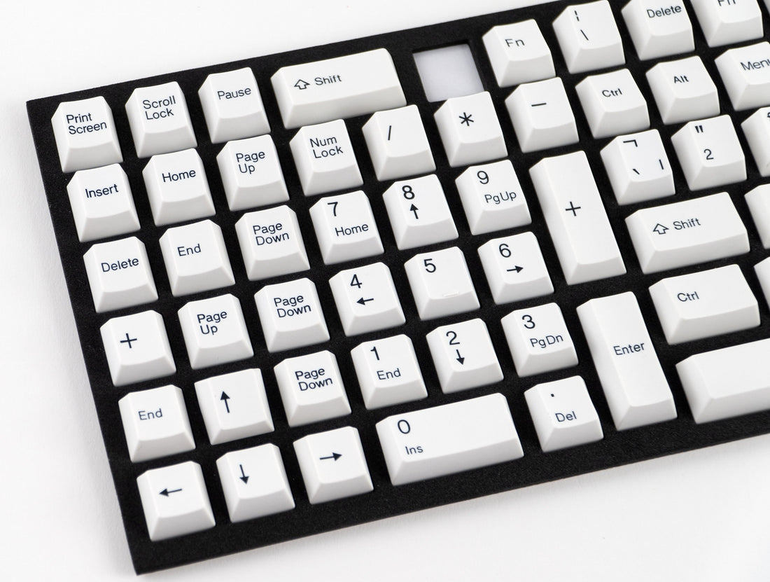 Tai-Hao Black on White 150 Key Cubic Profile Double Shot ABS Keycap Se