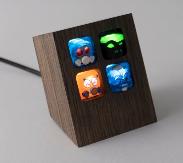 MK Custom 4-Key Wooden Backlit Artisan Keycap Display