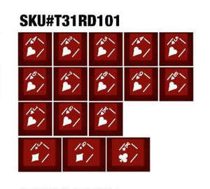 Tai-Hao 16-Key ABS Playing Cards Translucent Keycap Set Red MKQHUY9SSD |28478|