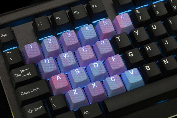 Tai-Hao 23-Key TPR Rubberized Gaming Keycap Set Pink & Blue Camo Rubber MKUXEB08TH |28580|