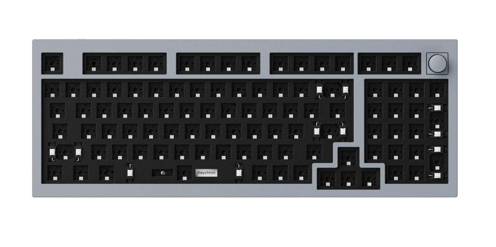 Keychron Q5 w/ Knob Grey Aluminum Barebones Mechanical Keyboard